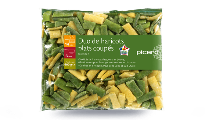 Duo de haricots plats coupés