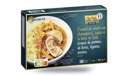 Fondant de volaille aux champignons, sauce &agrave; la bi&egrave;re de No&euml;l, &eacute;cras&eacute; de