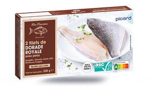 2 filets de dorade royale avec peau