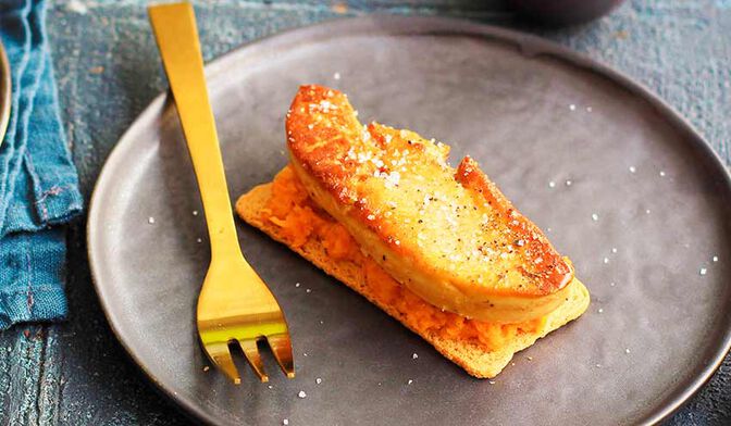Chaud-froid de foie gras et patate douce