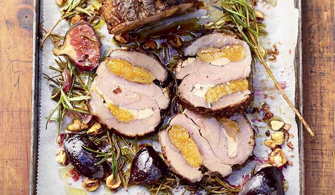 Rôti de magret de canard figues-abricots