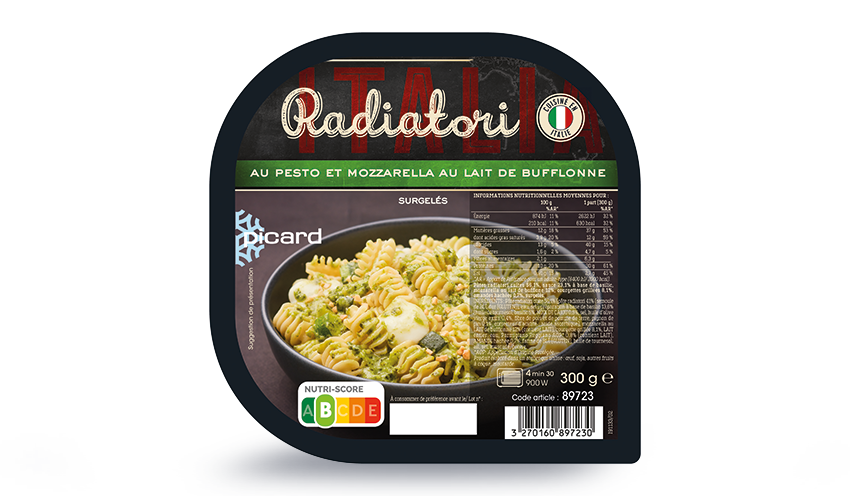 Radiatori au pesto et mozzarella au lait de bufflonne
