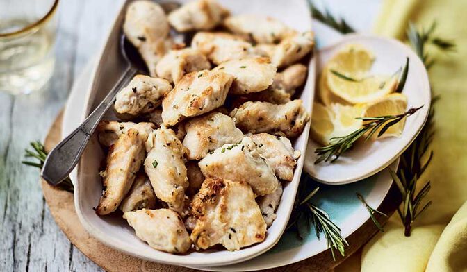 Bouchées de filet de poulet romarin citron
