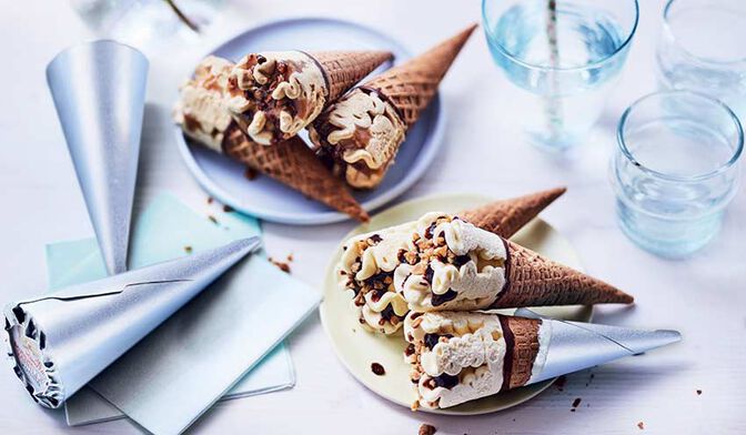 8 petits cônes vanille et caramel fleur de sel