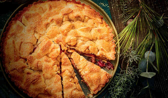 Pie de Noël aux fruits rôtis