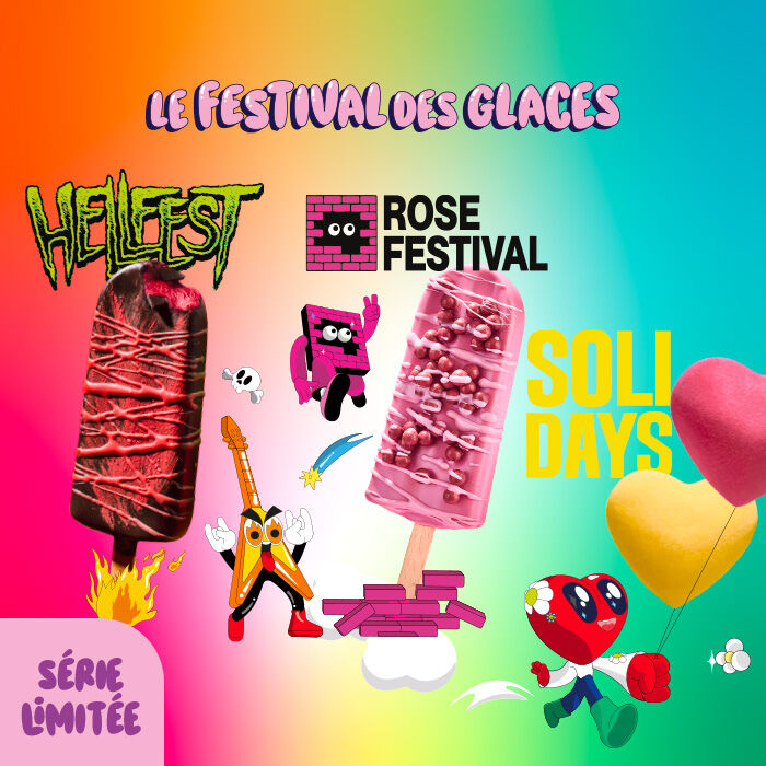 Le festival des Glaces, serie limit&eacute;e, Rose Festival, Helfest, Solidays