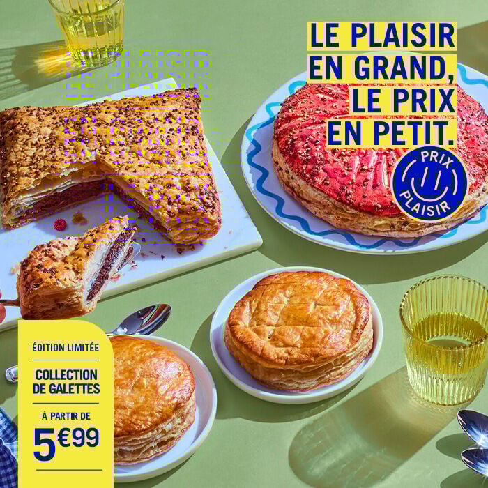 Banni&egrave;re mettant en avant une collection de galettes en &eacute;dition limit&eacute;e, &agrave; partir de 5&euro;99.