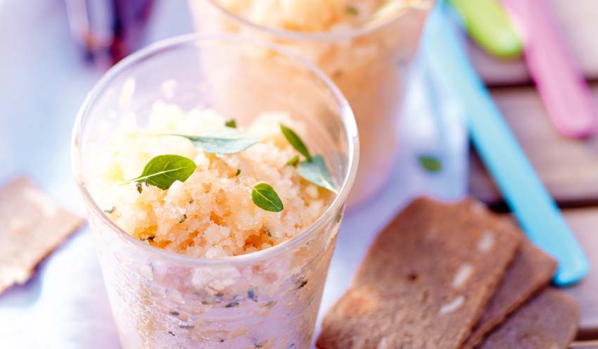 Granit&eacute; melon-basilic