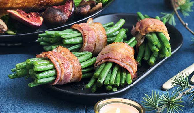6 Fagots de haricots verts bardés poitrine porc — vue 2
