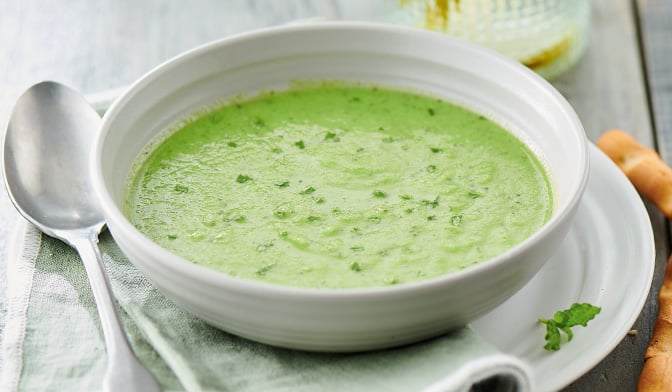 Mini gaspacho concombre, courgette, petit pois — vue 2