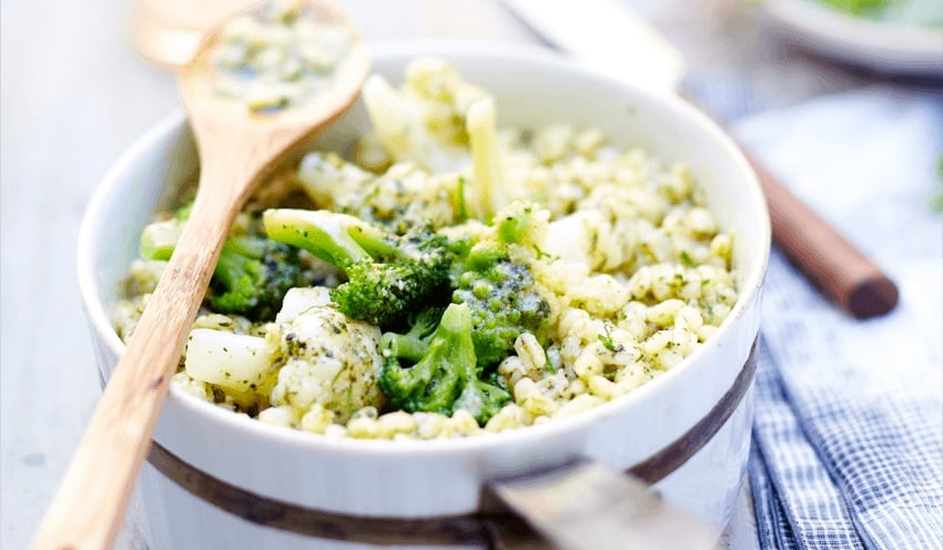 Bl&eacute;sotto aux choux et pesto de menthe