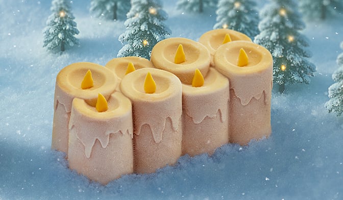 Bûche glacée bougies enchantées, 8 parts — vue 2