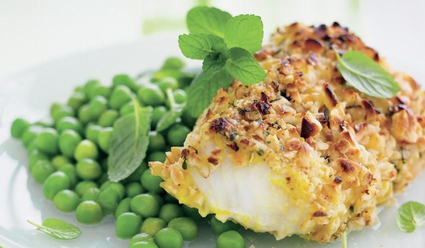 Dos de cabillaud en chapelure de noisettes