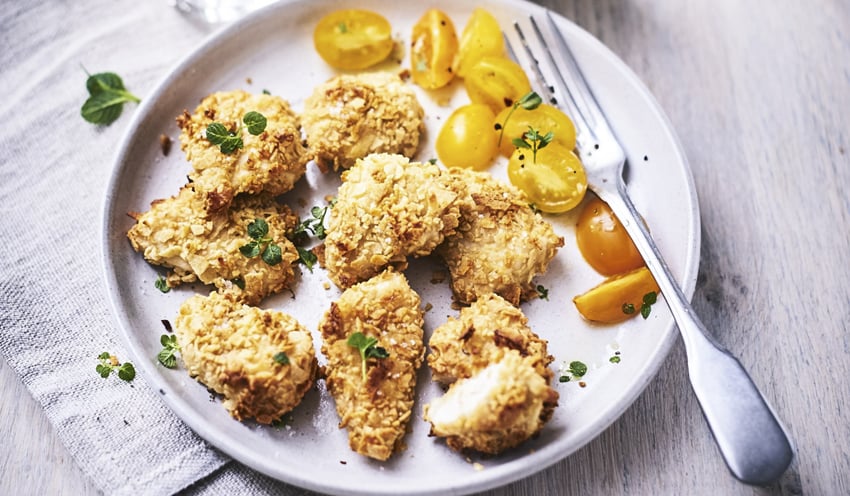 Nuggets de poulet aux tuilles