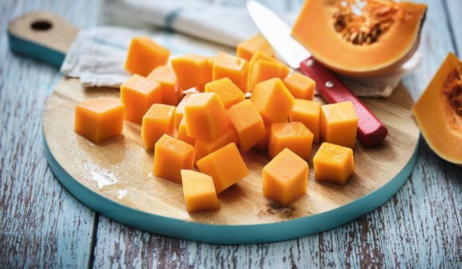 Courge butternut en cubes sans résidu de pesticide — vue 2