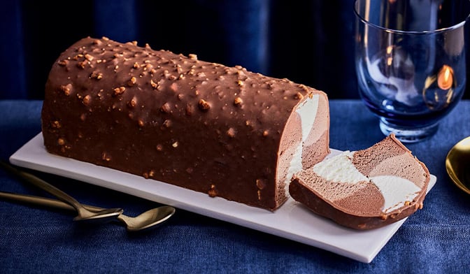 Bûche glacée 3 chocolats, façon rocher, 8 parts — vue 2