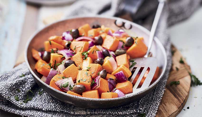 Courge butternut grillée aux oignons rouges — vue 2