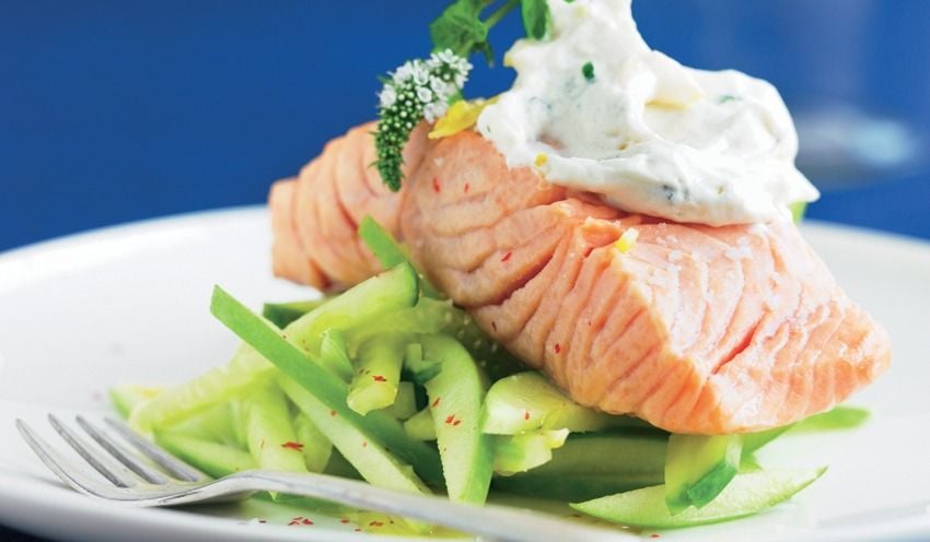 Saumon &agrave; la chantilly de menthe