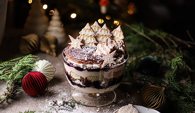 Trifle aux marrons et myrtilles par @hinalys