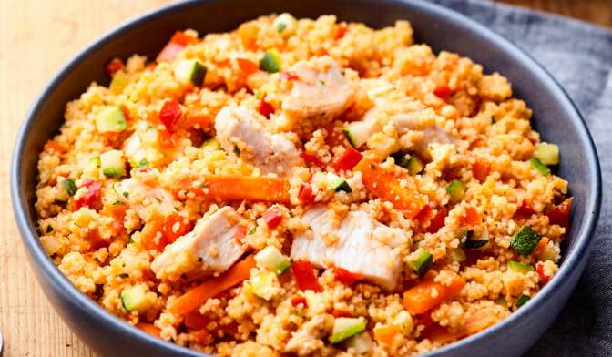 Semoule au poulet et aux petits légumes — vue 2