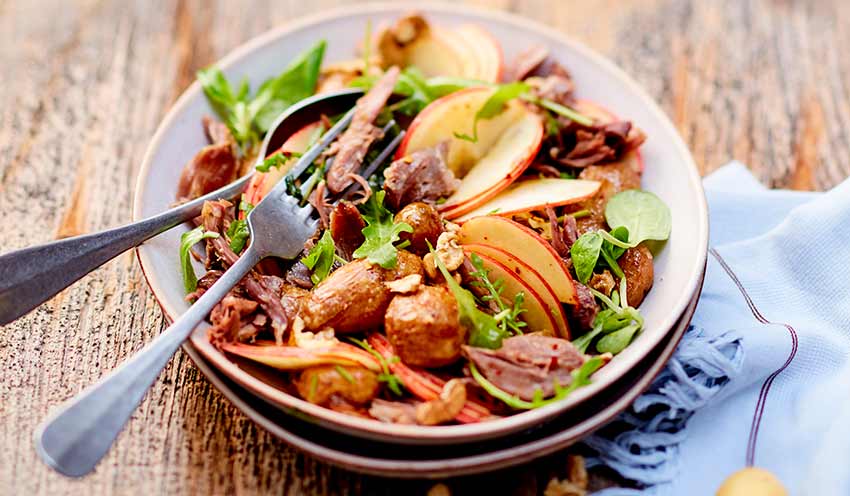 Salade d&rsquo;automne au confit de canard
