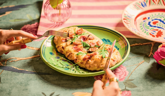 Pizza con prosciutto,jambon cru, figues,mascarpone — vue 2