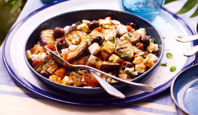 Légumes à la grecque, aubergine, tomate, Feta AOP — vue 2