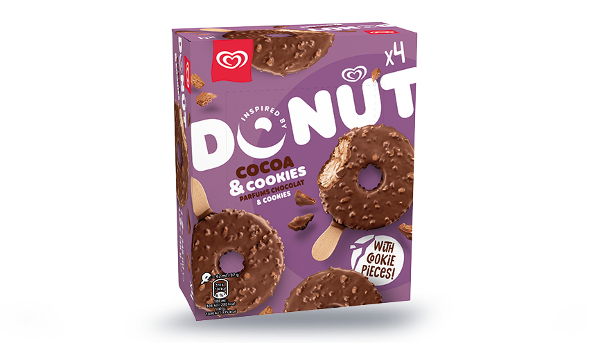 4 bâtonnets donut cocoa, cookies parfum chocolat — vue 2