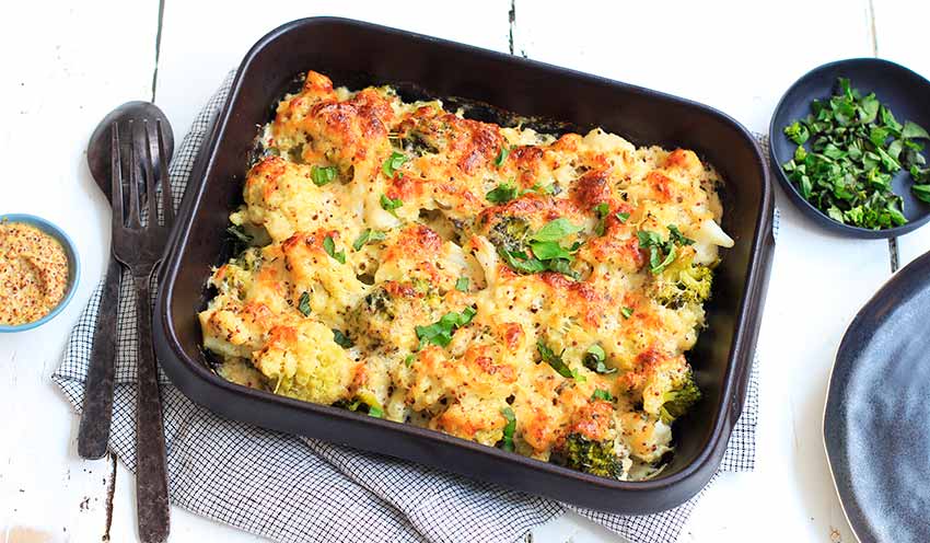 Gratin de fleurettes &agrave; la moutarde
