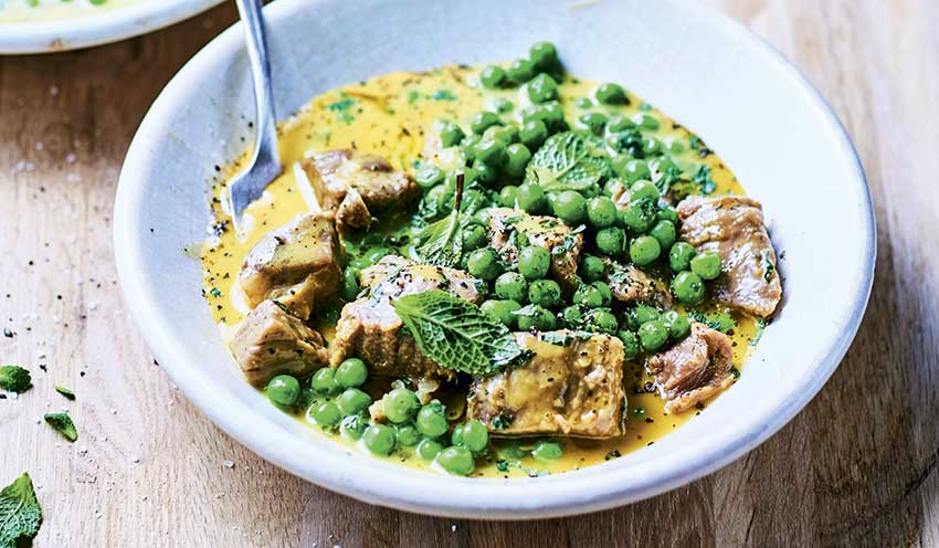 Blanquette de veau aux garden peas et &agrave; la menthe