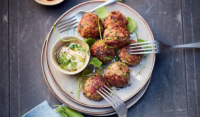 Boulettes de b&oelig;uf aux petits pois et champignons