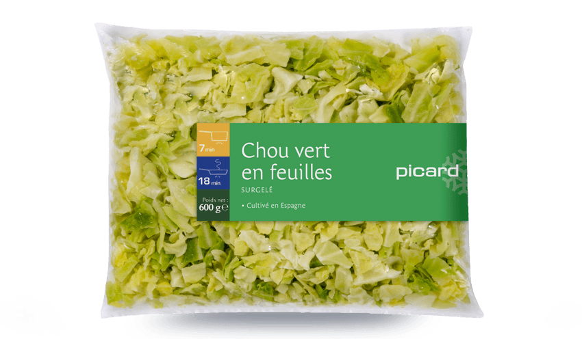 Chou vert en feuilles surgelés - Les légumes - Picard