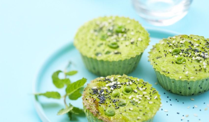 Flans aux petits pois et &agrave; la menthe