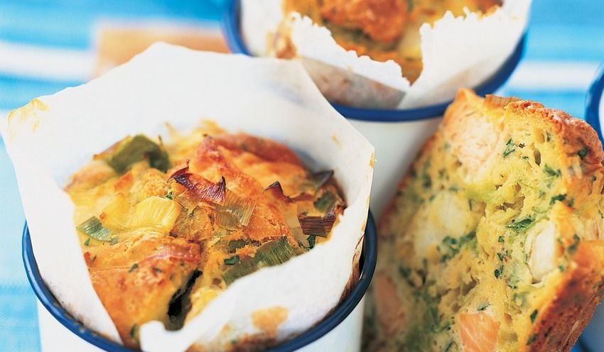 Cake aux trois poissons nordiques et aux poireaux