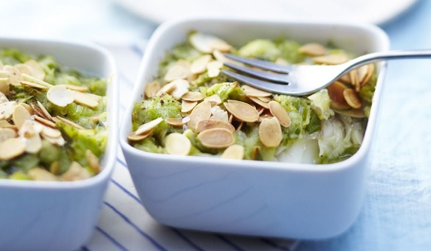 Parmentier d'eglefin aux poireaux et amandes