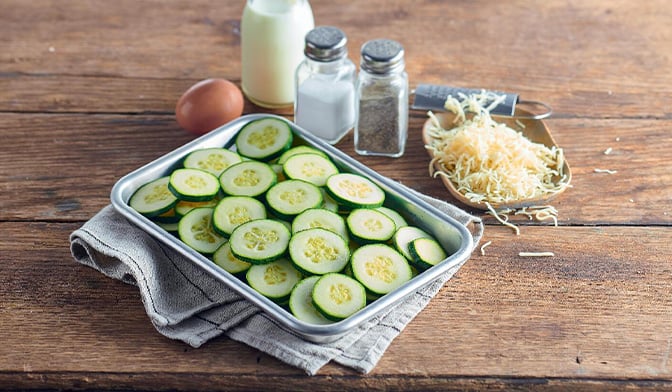 Courgettes en rondelles bio, Italie — vue 2