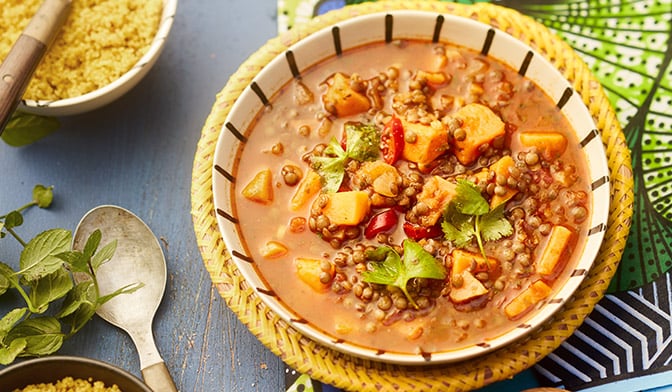 Mijot&eacute; de lentilles &agrave; l'&eacute;thiopienne