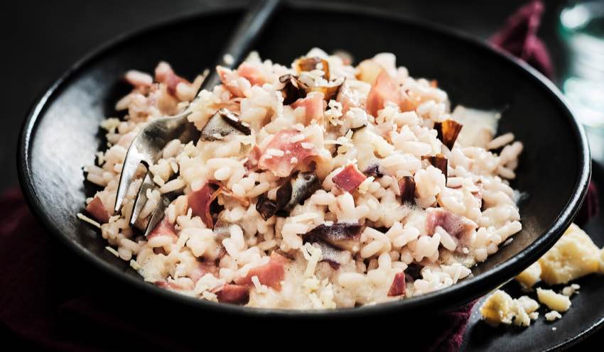 Risotto con radicchio, speck e scamorza affumicata ...