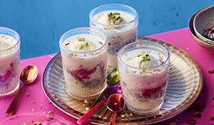 Falooda rhubarbe sirop de rose & pistache