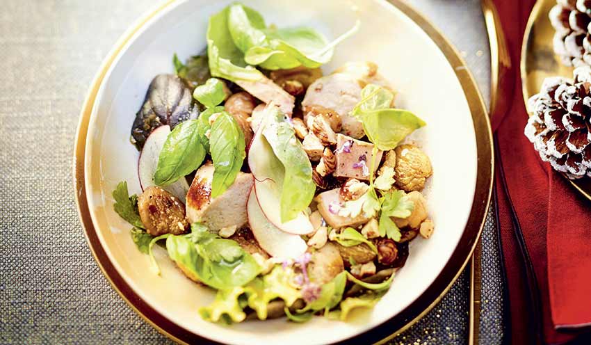 Salade de boudin blanc aux marrons et noisettes