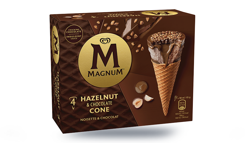 4 cônes Magnum noisette — vue 2