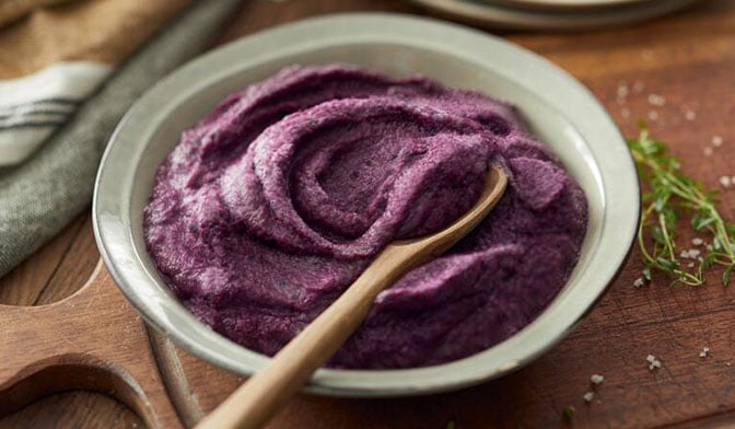 Purée carotte violette,carotte jaune, lait de coco — vue 2