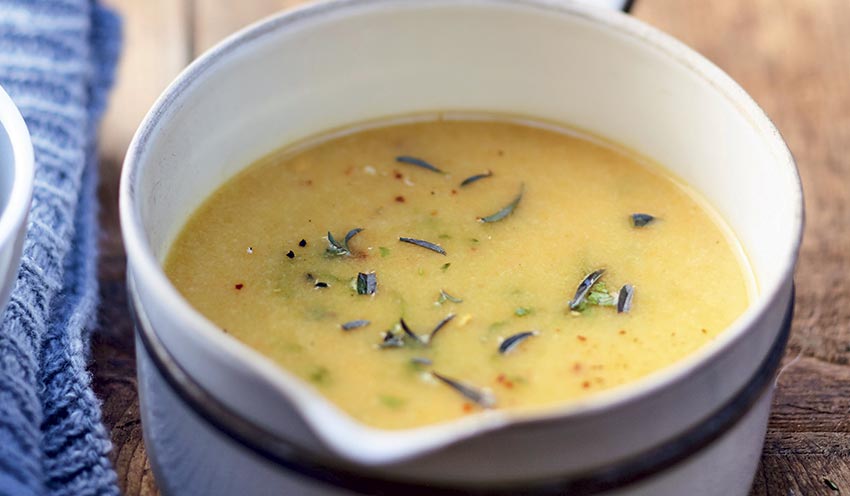 Velout&eacute; de l&eacute;gumes &agrave; la moutarde