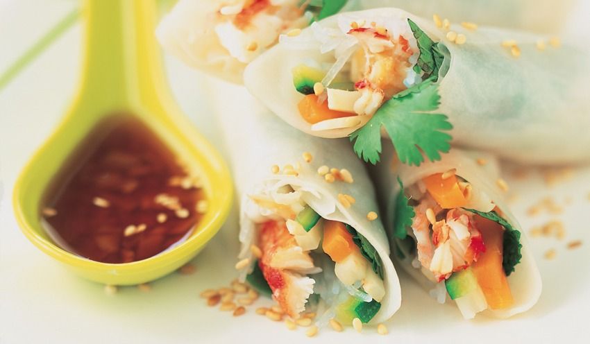 Rouleaux de printemps au crabe et aux l&eacute;gumes