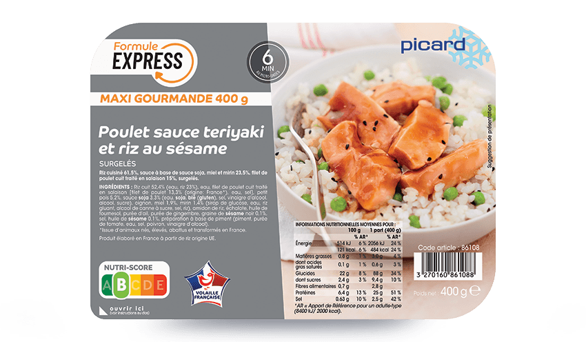 Poulet Sauce Teriyaki Et Riz Au Sesame Surgeles Les Plats
