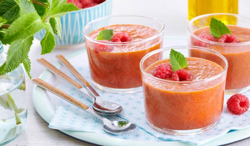 Gaspacho poivron-framboise
