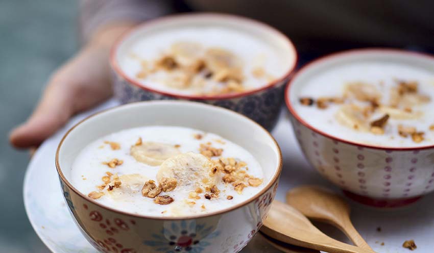 Banane au lait de coco et tapioca