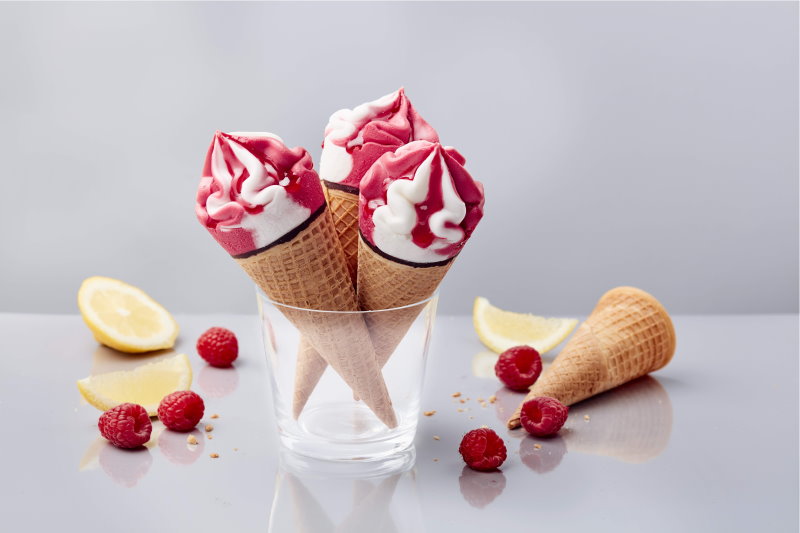 6 cônes citron-framboise — vue 2