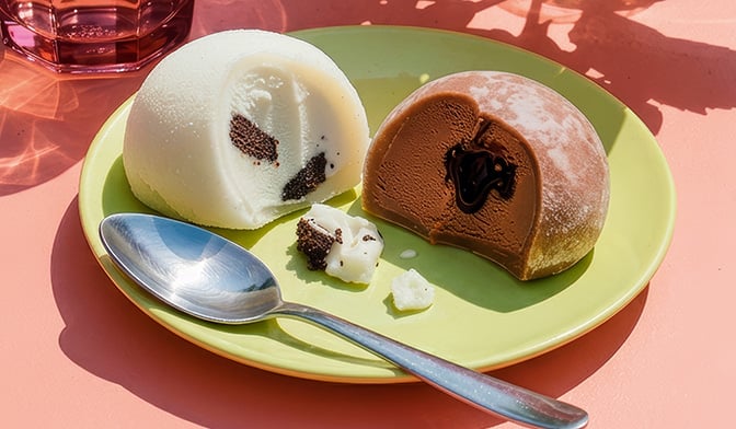 2 Mochis glacés cacao coeur coulant / cookie — vue 2