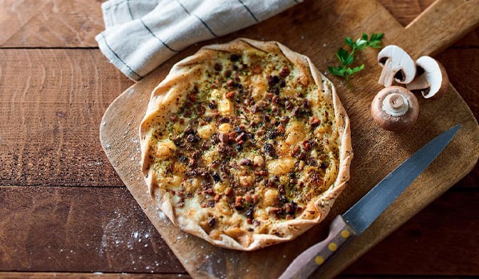 Tarte fine champignons gorgonzola — vue 2